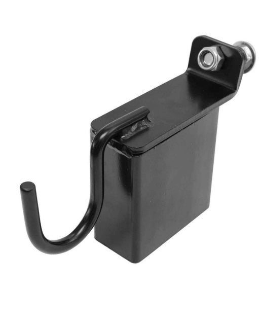 2-in-1 Gong Hanger for 2x4 target stand - matte black powder coated steel