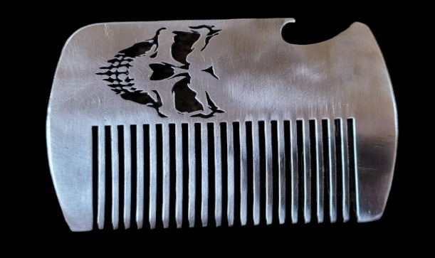STAINLESS STEEL "SKULL CRUSHER" BEARD COMB