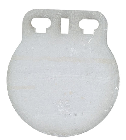 6 inch AR500 steel gong target with triple-hole T-Post slot design, 3/8 inch thick, USA made