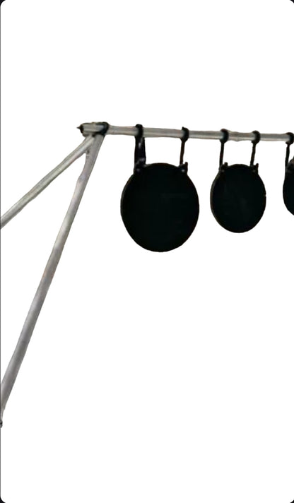 3/8" AR500 5 - PIECE GONG SET WITH HOOKS AND STAND ENDS