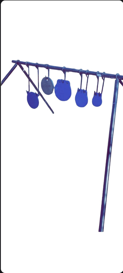 3/8" AR500 5 - PIECE GONG SET WITH HOOKS AND STAND ENDS