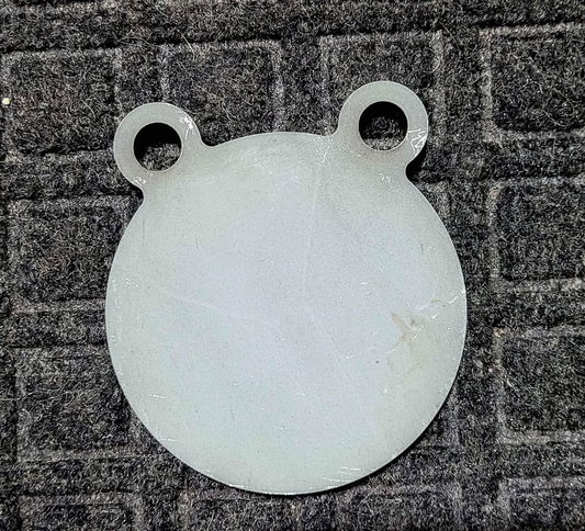 4 inch AR500 steel gong target with double hanging holes, 3/8 inch thick, USA made