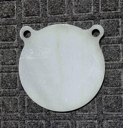 6 inch AR500 steel gong target with double hanging holes, 3/8 inch thick, USA made